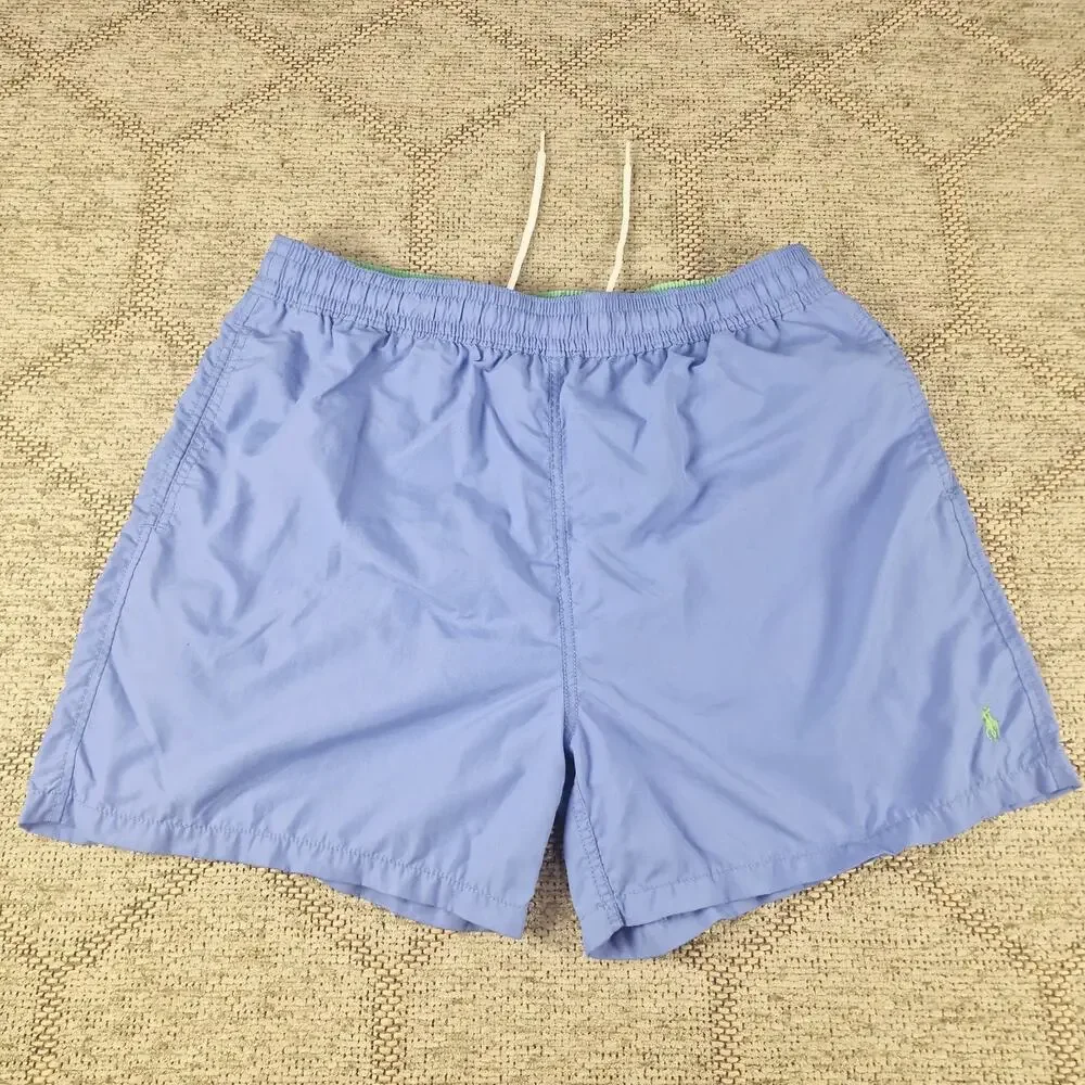 POLO Ralph Lauren Swim Trunks Blue Drawstring Size Mens Large XL 3 Pockets